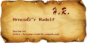 Hrncsár Rudolf névjegykártya