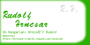 rudolf hrncsar business card